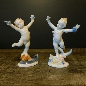 Metzler & Ortloff Vintage East Germany Porcelain Cherub Figurines